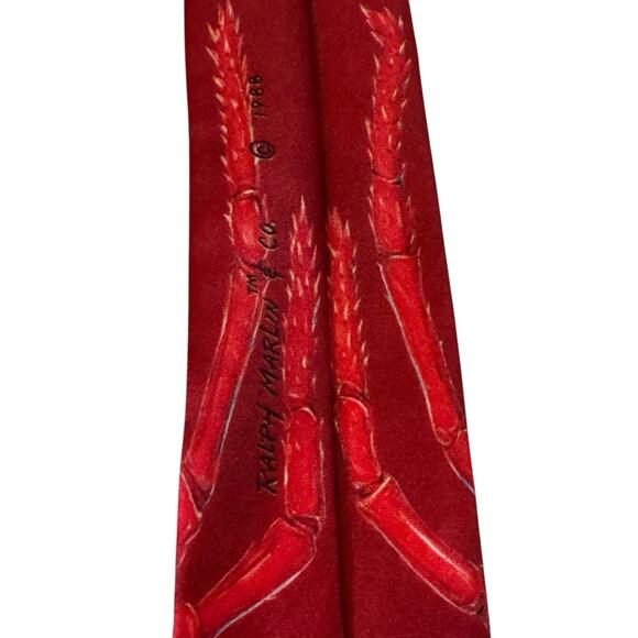 Ralph Marlin Lobster 1988 Vintage Novelty Necktie Red Polyester Made In USA - Picture 6 of 8